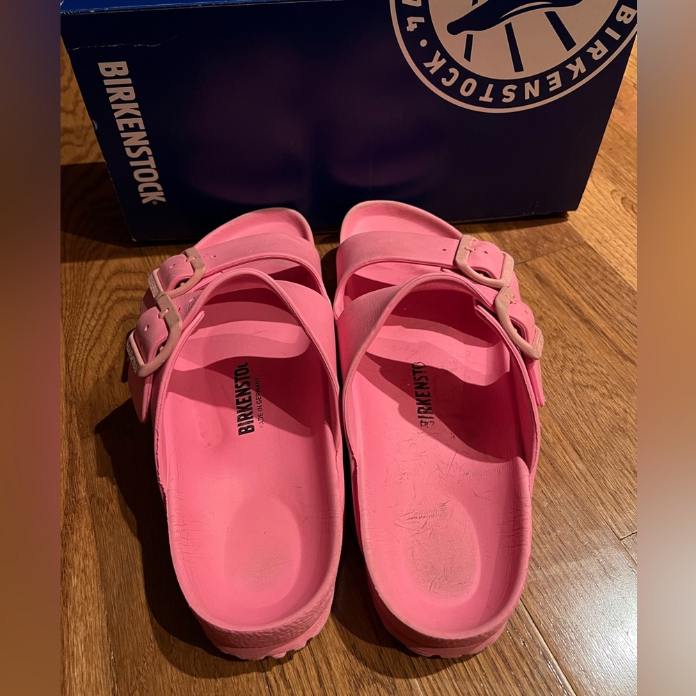 Birkenstock Two-Strap Slide Sandal - pink -Arizona-sz EU 39 used** - Picture 5 of 6
